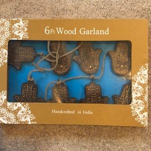 Hamsa Hand Wood Garland